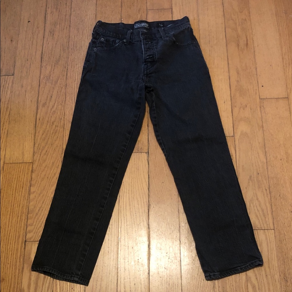 Lucky Brand Women's Straight Black Button Jeans